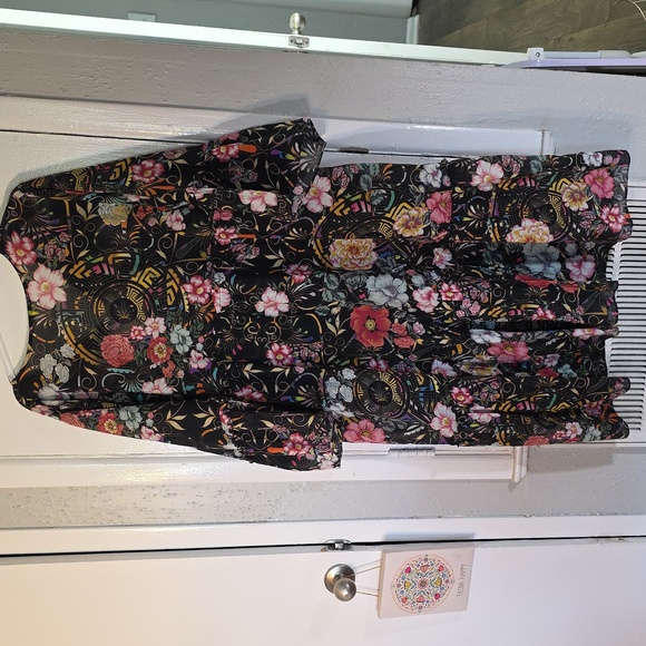 Johnny Was Peace Ruffle Tiered Midi Dress XL - Picture 2 of 11